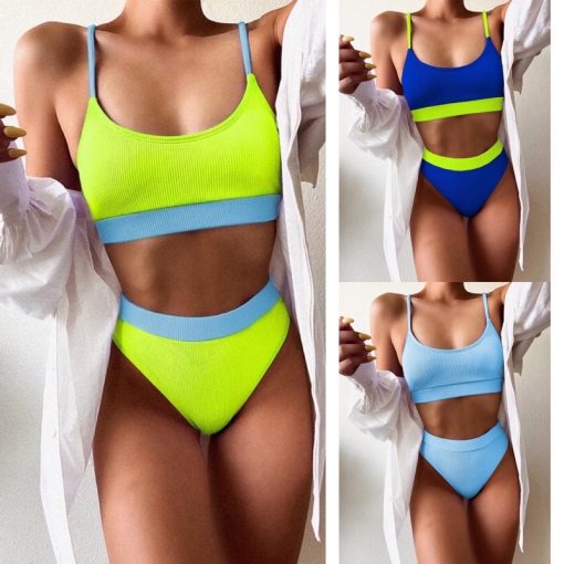 Bkn Set Bikini Basic V I G N Xanh Cobalt Xanh Neon Xanh Blue C P