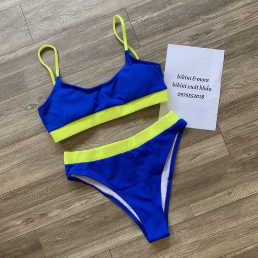 Bkn Set Bikini Basic V I G N Xanh Cobalt Xanh Neon Xanh Blue C P