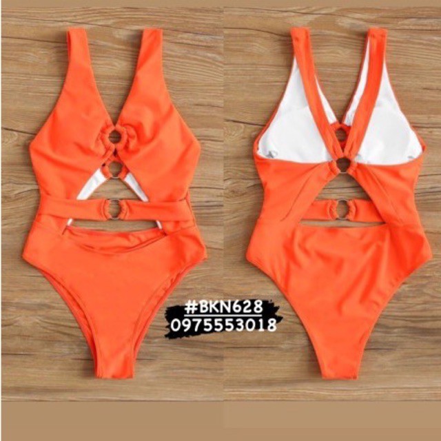 Bkn Bodysuit Cutout Khuy Tr N Ng C M U Cam Bikini More